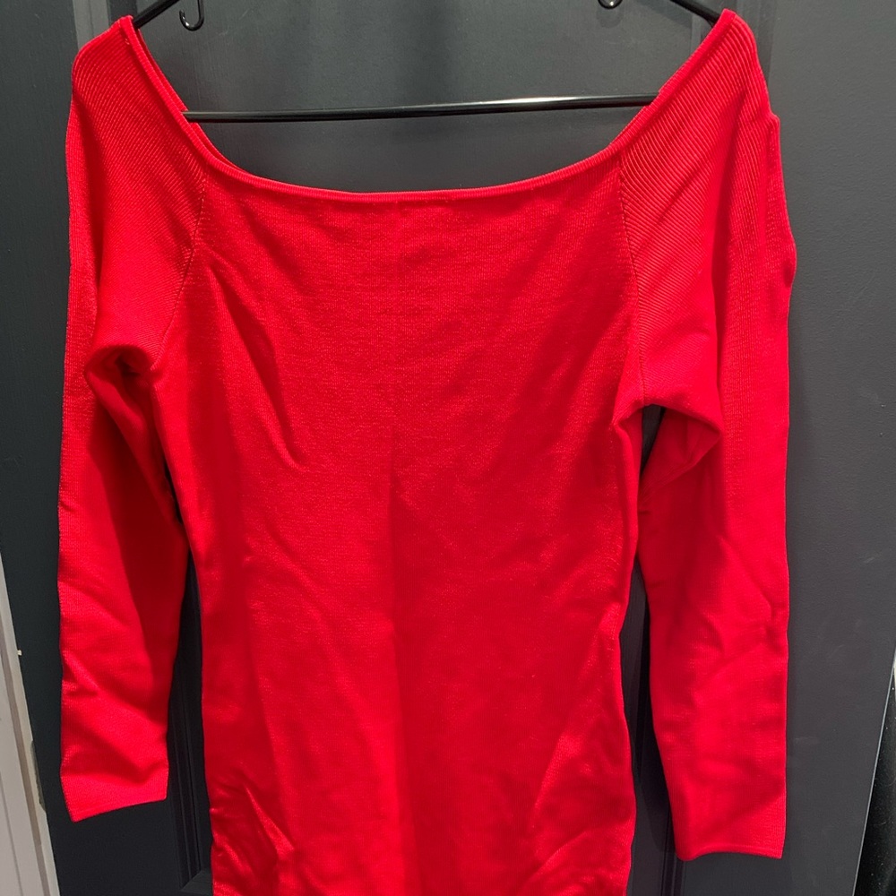 Red slim fit dress